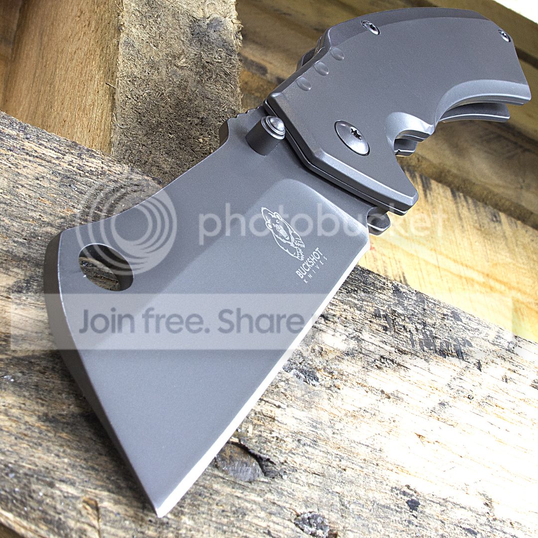 8" BUCKSHOT CLEAVER BLADE STYLE SPRING ASSISTED FOLDING POCKET KNIFE